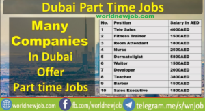 Part Time job in Dubai UAE daily paid jobs 